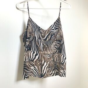 Anthropologie Cami Tank Crop Top Strap Leopard Tiger Zebra Print Size 2 Rdalamal